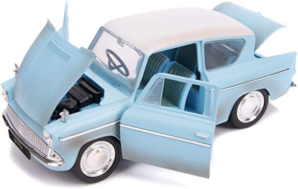 Jada Toys 1:24 Harry Potter y 1959 Ford Anglia vehículo fundido, color azul oxidado - Imagen 3