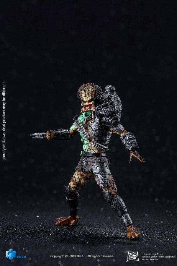 Hiya Toys Predator Battle Damage Figura de acción Jungle Hunter escala 1:18 - Imagen 2
