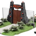 Nano Scene Jurassic Park - Diorama del 30 aniversario de la puerta jurásica con dos autos