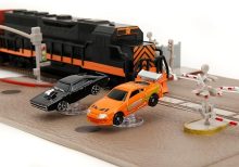 Fast & Furious Final Race Train Nano Scene y 2 autos