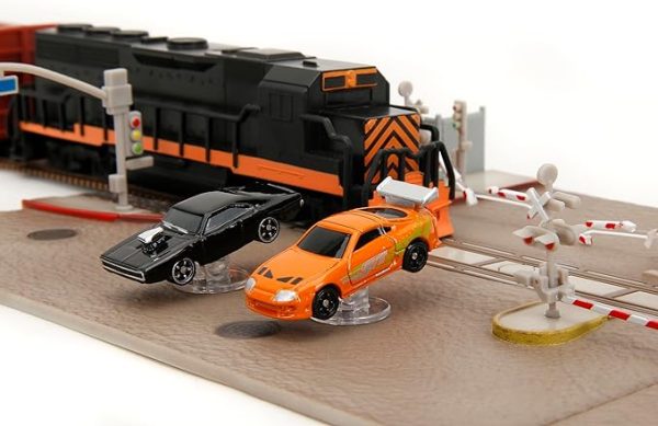 Fast & Furious Final Race Train Nano Scene y 2 autos