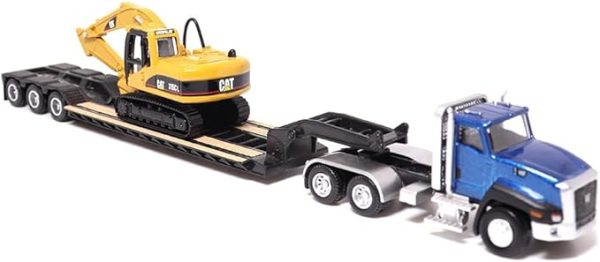 Tractor de cabina de día Cat CT660 a escala 1:87 con remolque Lowboy y excavadora hidráulica Cat 315C L - Imagen 4