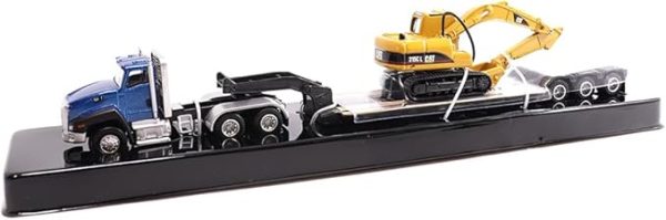 Tractor de cabina de día Cat CT660 a escala 1:87 con remolque Lowboy y excavadora hidráulica Cat 315C L - Imagen 5