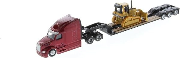 Tractor tándem Peterbilt Modelo 579 UltraLoft  1:87 con remolque Lowboy y Bulldozer Cat D5M | - Imagen 3