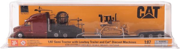 Tractor tándem Peterbilt Modelo 579 UltraLoft  1:87 con remolque Lowboy y Bulldozer Cat D5M | - Imagen 2